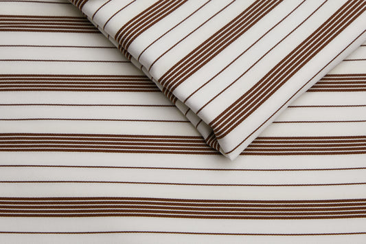100% Giza Cotton, Yarn Dyed Stripe, Plain,white And Brown,Men And Women, Unstitched Shirting Or Top Fabric