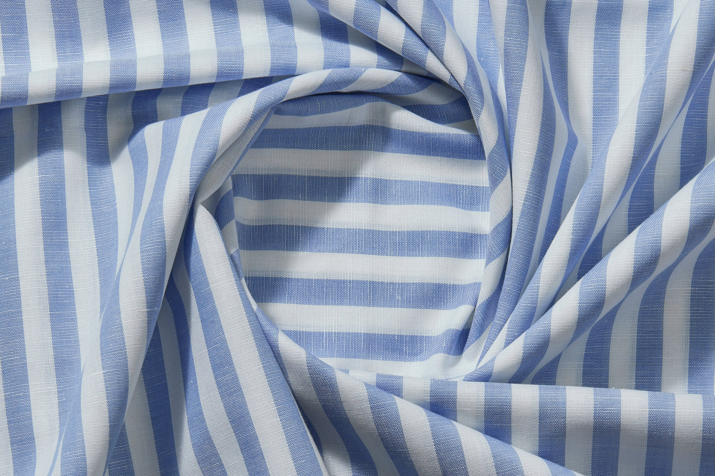 Linen Cotton Blend, Yarn Dyed Stripe, Plain,White And BlueMen And Women, Unstitched Shirting Or Top Fabric