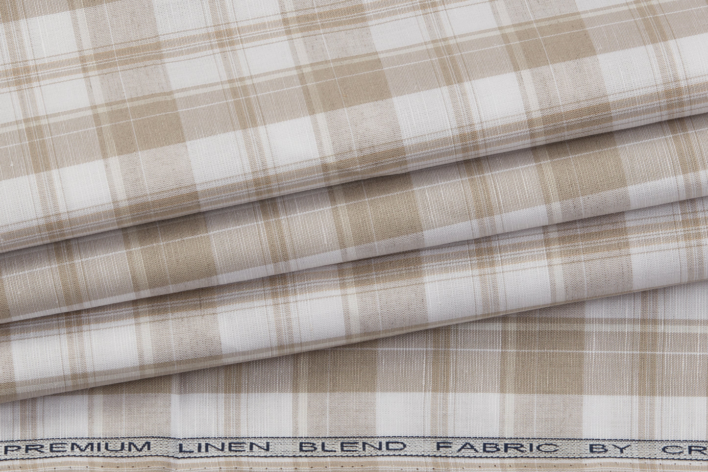 Linen Cotton Blend, Yarn Dyed Checks, Plain,White And BrownMen And Women, Unstitched Shirting Or Top Fabric