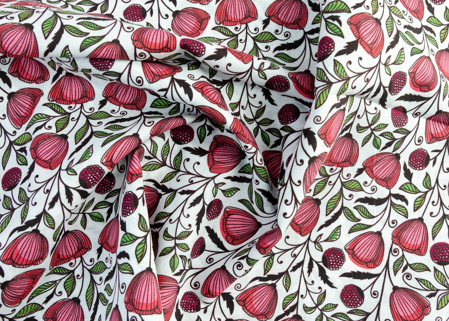 Linen Cotton Blend,Digital Print,Plain,White And Multi Colour Feather, Men And Women, Unstitched Shirting Or Top Fabric