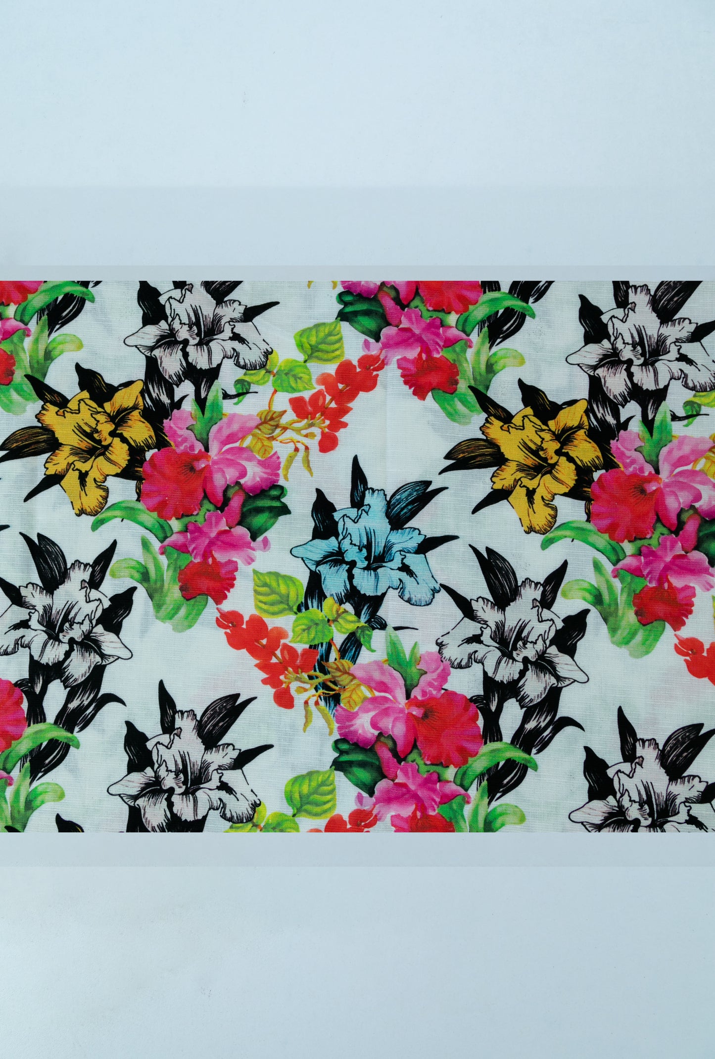 Linen Cotton Blend,Digital Print,Plain,White And Multi Colour Floral, Men And Women, Unstitched Shirting Or Top Fabric