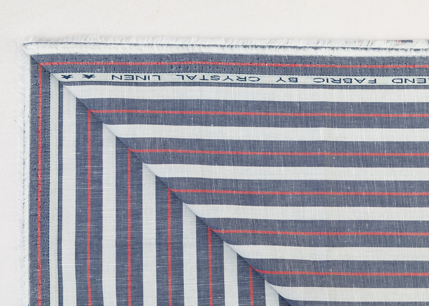 Linen Cotton Blend, Yarn Dyed, Plain,Red And Blue And White R797, Men And Women, Unstitched Shirting Or Top Fabric