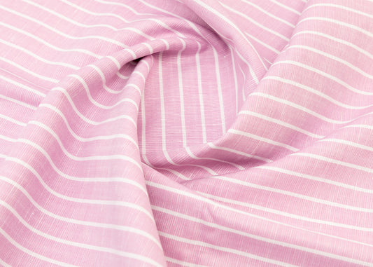 Linen Cotton Blend, Yarn Dyed, Plain,Pink And White, Men And Women, Unstitched Shirting Or Top Fabric