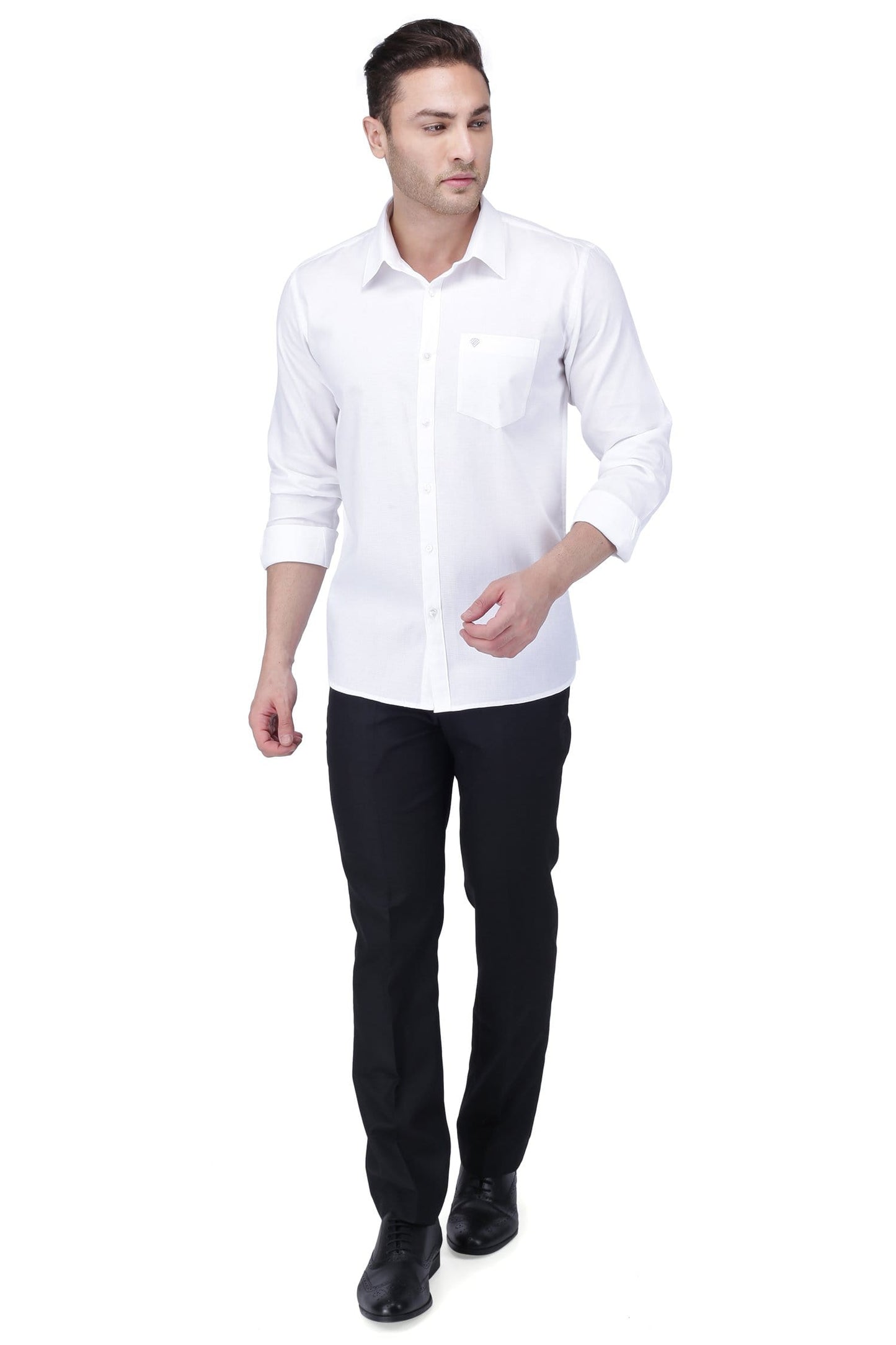 100% Cotton,Bleach White,Dobby or Plain, Full Sleeves,Semi Slim Fit,Supreme Giza White Cotton, Men,Shirt
