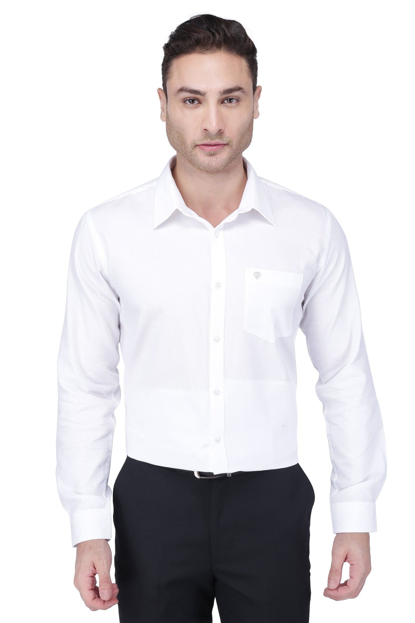 100% Cotton,Bleach White,Dobby or Plain, Full Sleeves,Semi Slim Fit,Supreme Giza White Cotton, Men,Shirt