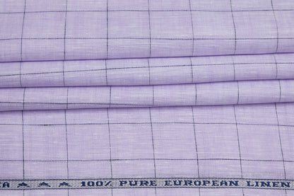 100% Linen, Yarn Dyed, Plain,Lavender And Black Men And Women, Unstitched Shirting Or Top Fabric