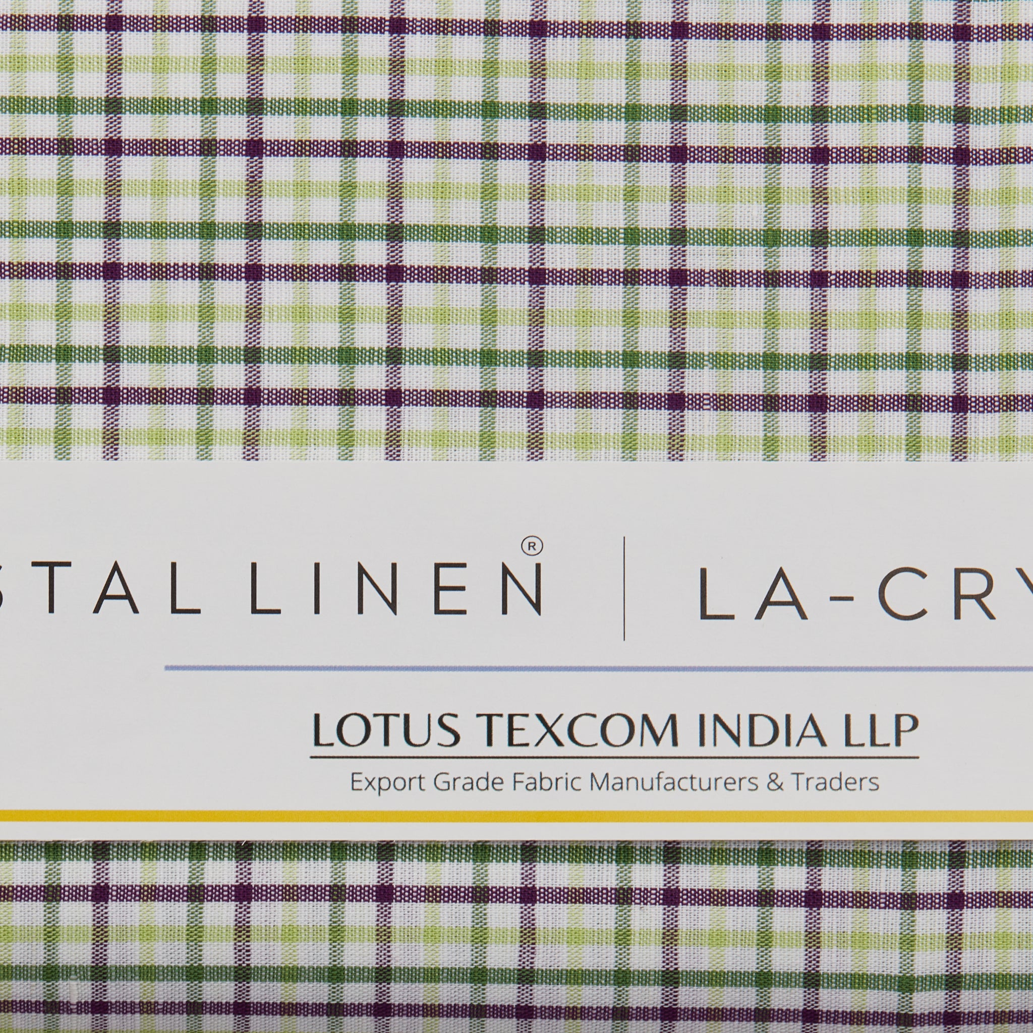 Linen Cotton Blend, Yarn Dyed Checks, Plain,White And Green And VioletMen And Women, Unstitched Shirting Or Top Fabric