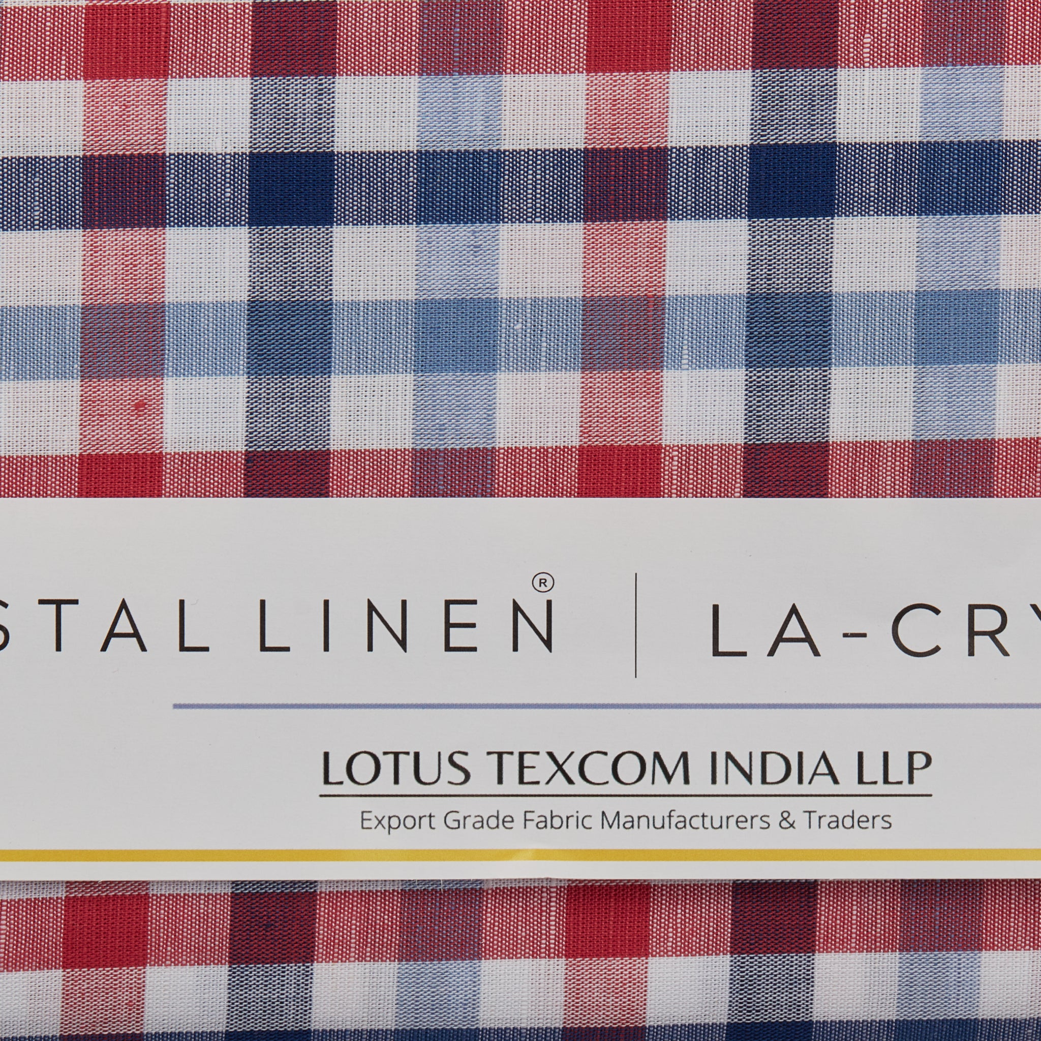 Linen Cotton Blend, Yarn Dyed Checks, Plain,White And Blue And RedMen And Women, Unstitched Shirting Or Top Fabric