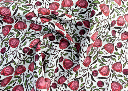 Linen Cotton Blend,Digital Print,Plain,White And Multi Colour Feather, Men And Women, Unstitched Shirting Or Top Fabric
