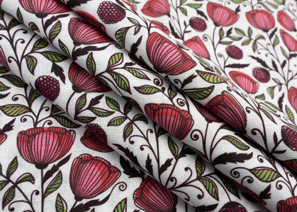 Linen Cotton Blend,Digital Print,Plain,White And Multi Colour Feather, Men And Women, Unstitched Shirting Or Top Fabric