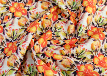 Flaxen FLower Fabric