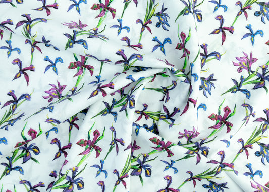 Linen Cotton Blend,Digital Print,Plain,White And Pink And Yellow And Black And Blue FloralMen And Women, Unstitched Shirting Or Top Fabric