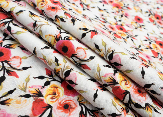 Linen Cotton Blend,Digital Print,Plain,Multi Colour Floral, Men And Women, Unstitched Shirting Or Top Fabric