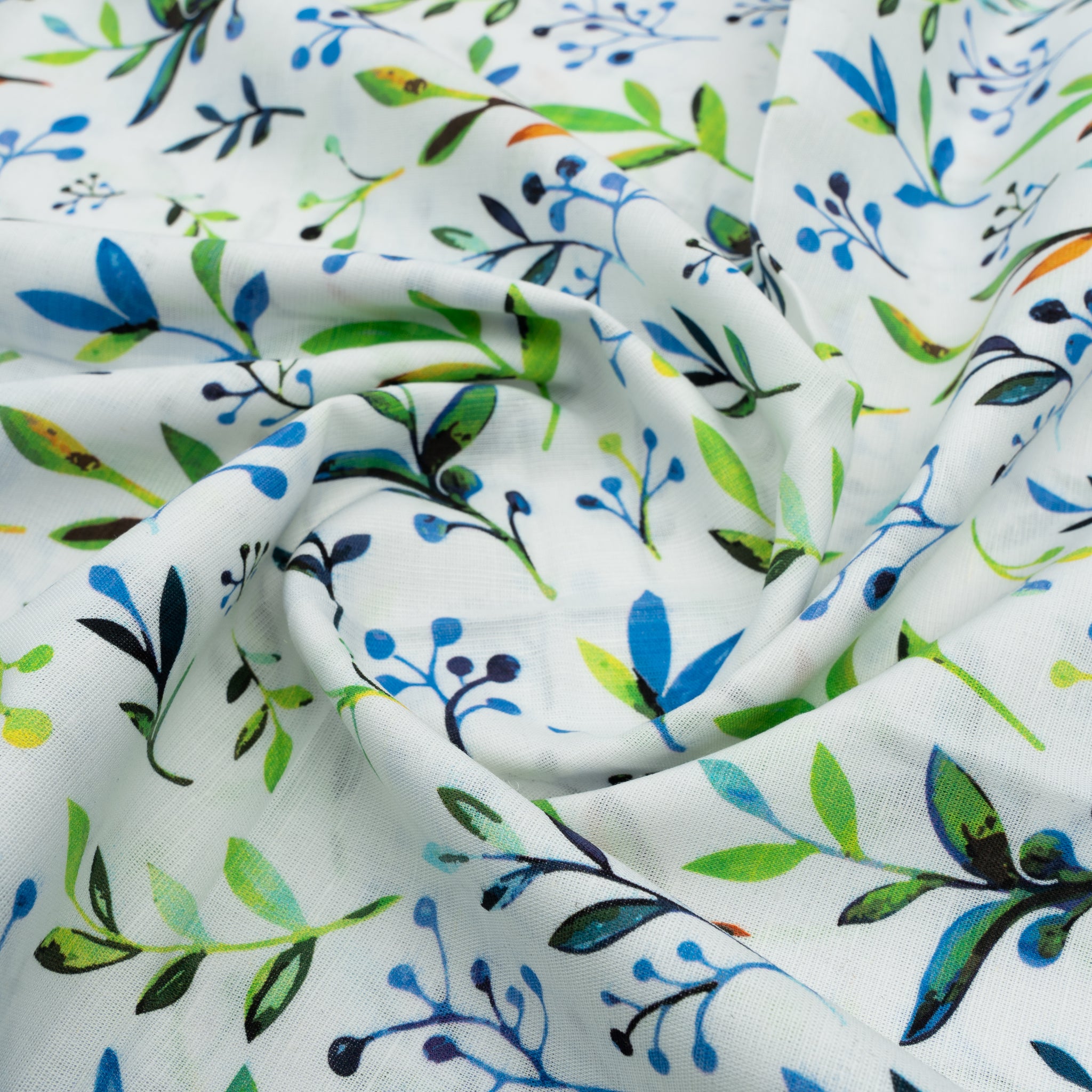 Seasonal Green Leaf Fabric