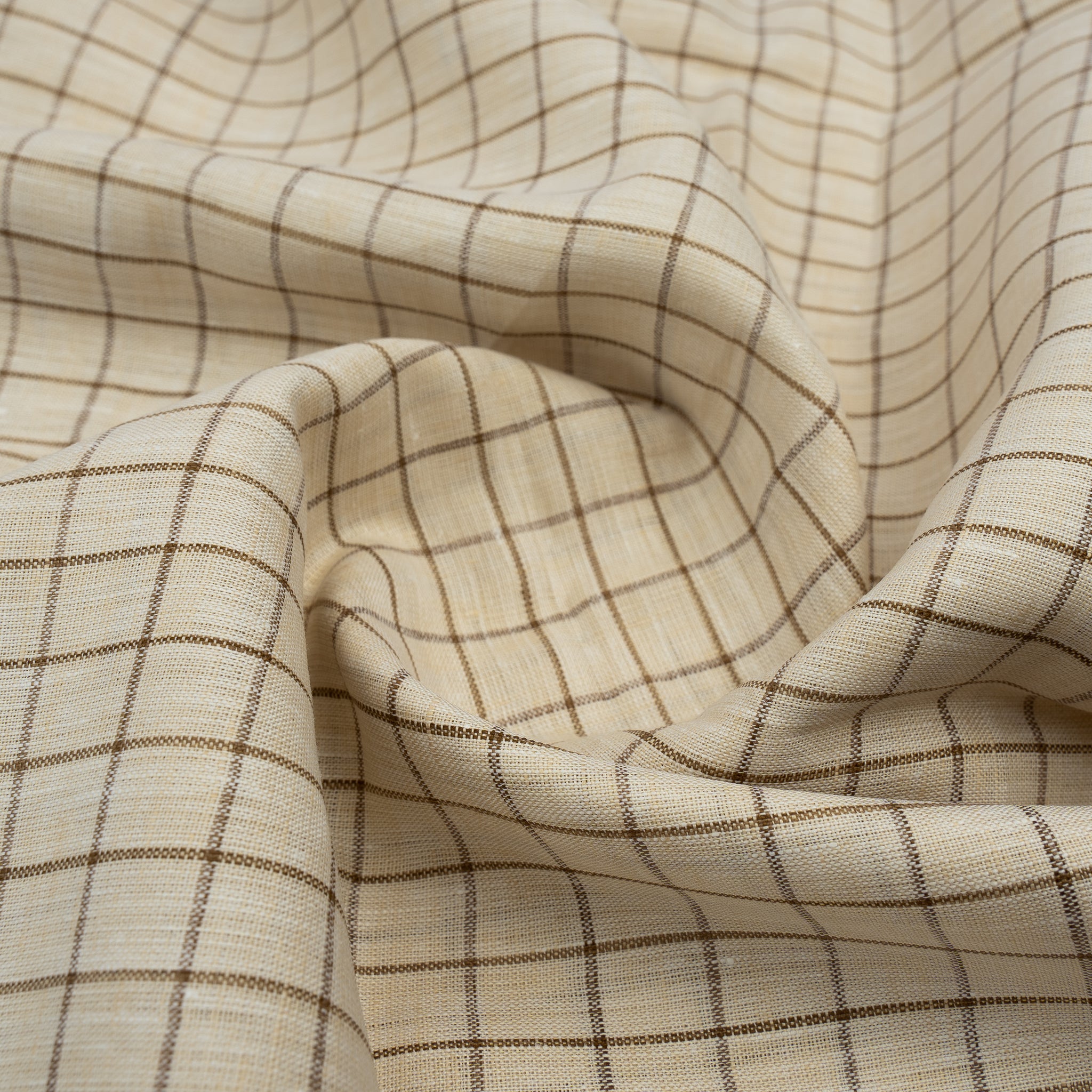 100% Linen, Yarn Dyed, Plain,Beige And Brown, Men And Women, Unstitched Shirting Or Top Fabric