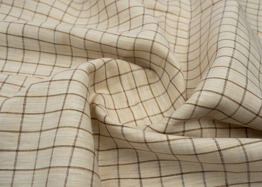 100% Linen, Yarn Dyed, Plain,Beige And Brown, Men And Women, Unstitched Shirting Or Top Fabric