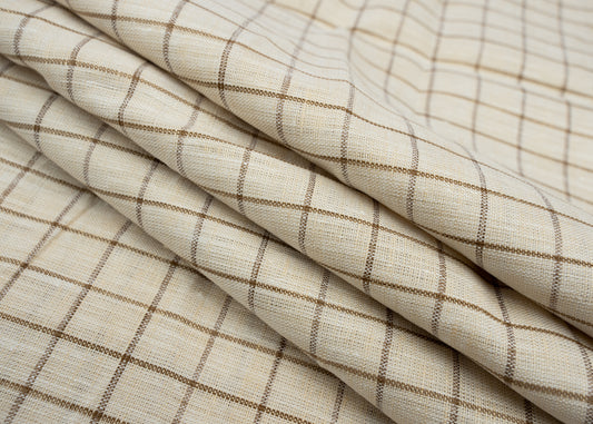 100% Linen, Yarn Dyed, Plain,Beige And Brown, Men And Women, Unstitched Shirting Or Top Fabric
