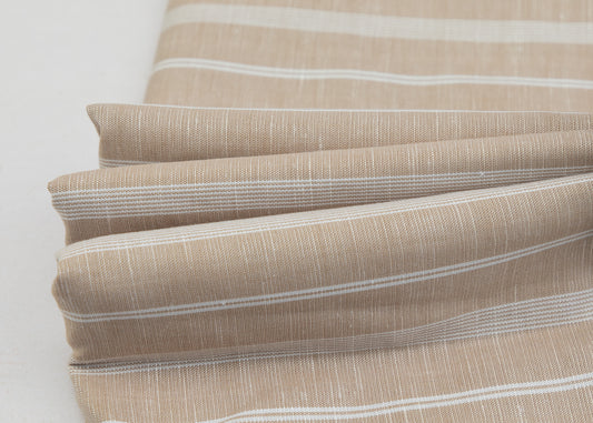 Brown & White Stripe Fabric