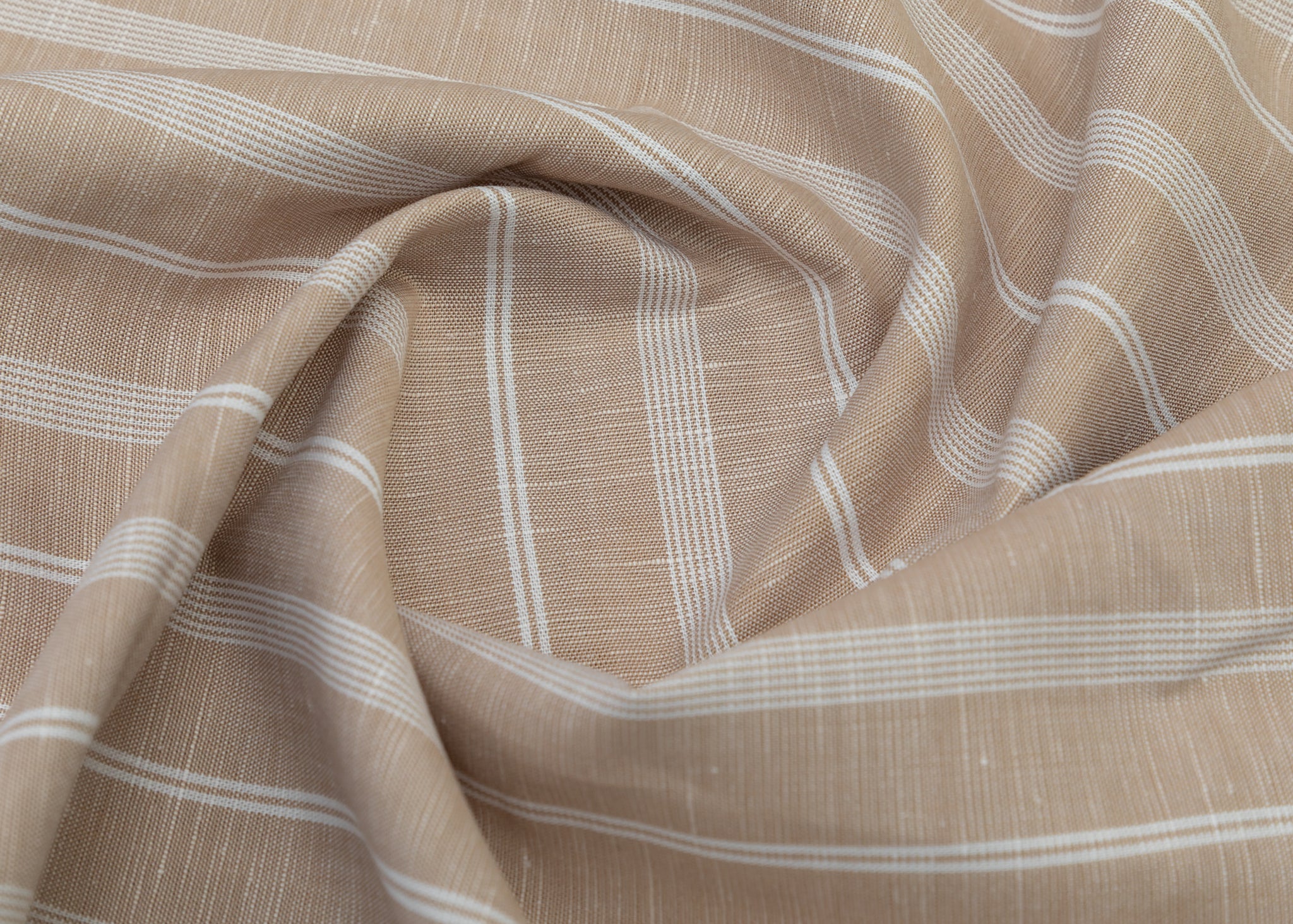 Brown & White Stripe Fabric