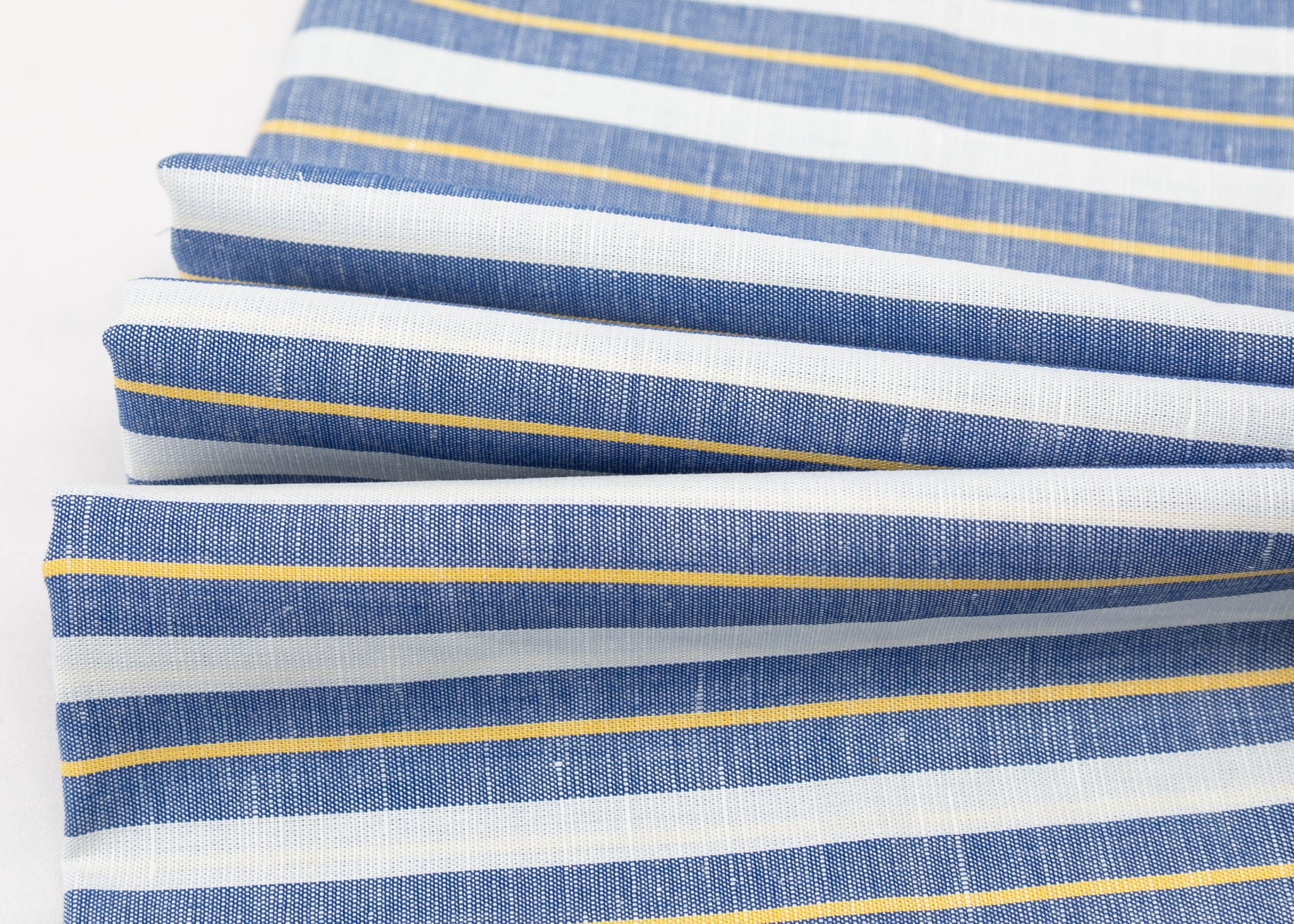 White & Blue,Yellow Stripe Fabric