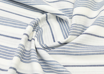 White & Blue Stripe Fabric