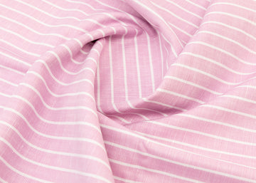 Linen Cotton Blend, Yarn Dyed, Plain,Pink And White, Men And Women, Unstitched Shirting Or Top Fabric