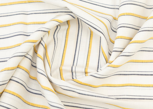 Linen Cotton Blend, Yarn Dyed, Plain,Yellow And Blue And White R793, Men And Women, Unstitched Shirting Or Top Fabric