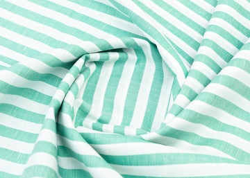 White & Green Stripe Fabric
