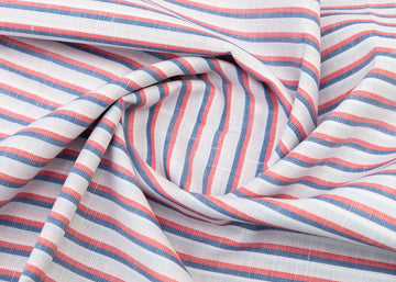 Red,Blue & White Stripe Fabric
