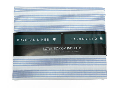 Linen Cotton Blend, Yarn Dyed, Plain,Blue And White R790, Men And Women, Unstitched Shirting Or Top Fabric