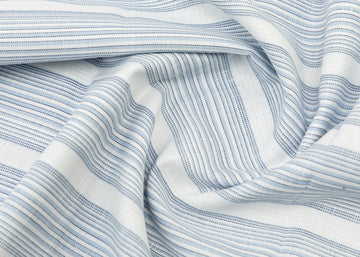 White & Blue Stripe Fabric