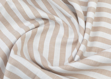 Light Brown & White Stripe Fabric