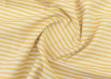 White & Yellow Stripe Fabric