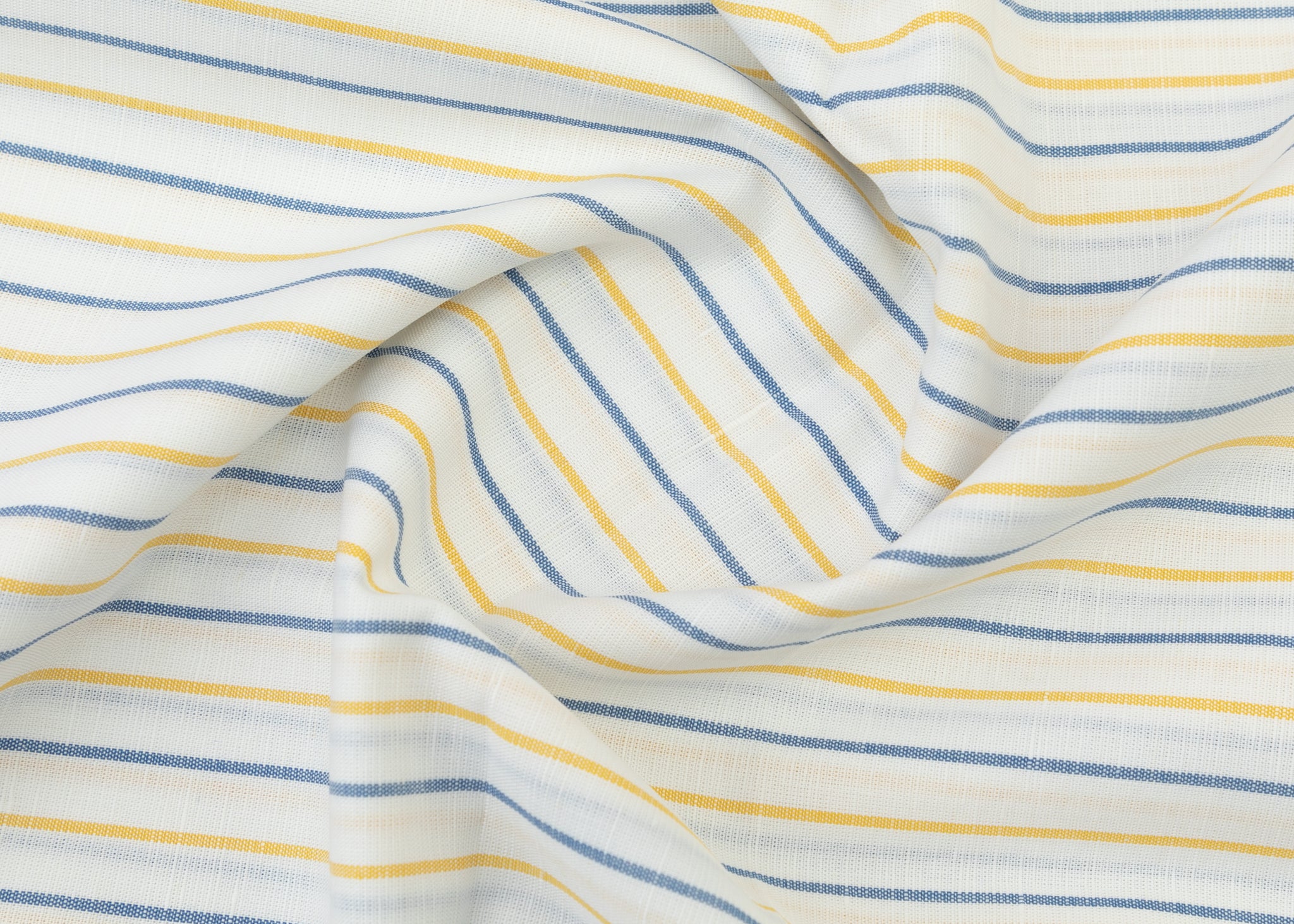 White & Blue,Yellow Stripe Fabric