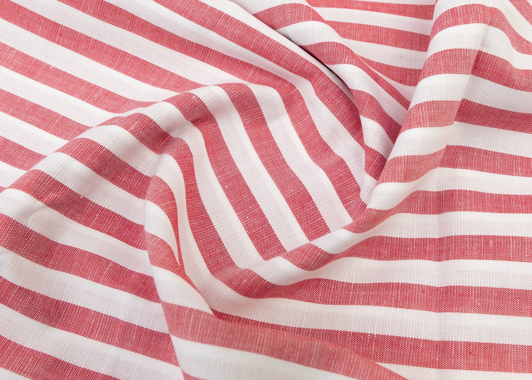 White & Red Stripe Fabric