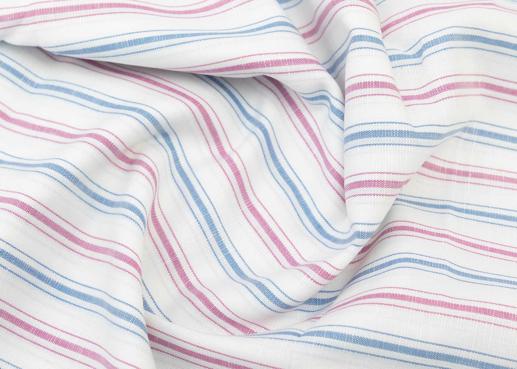White & Pink,Blue Stripe Fabric