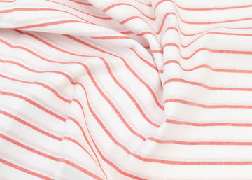 White & Red Stripe Fabric
