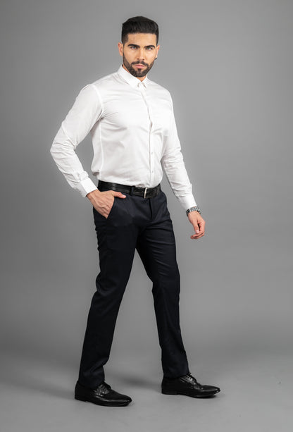 100% Cotton,Bleach White,Dobby or Plain, Full Sleeves,Semi Slim Fit,Premium White, Men,Shirt