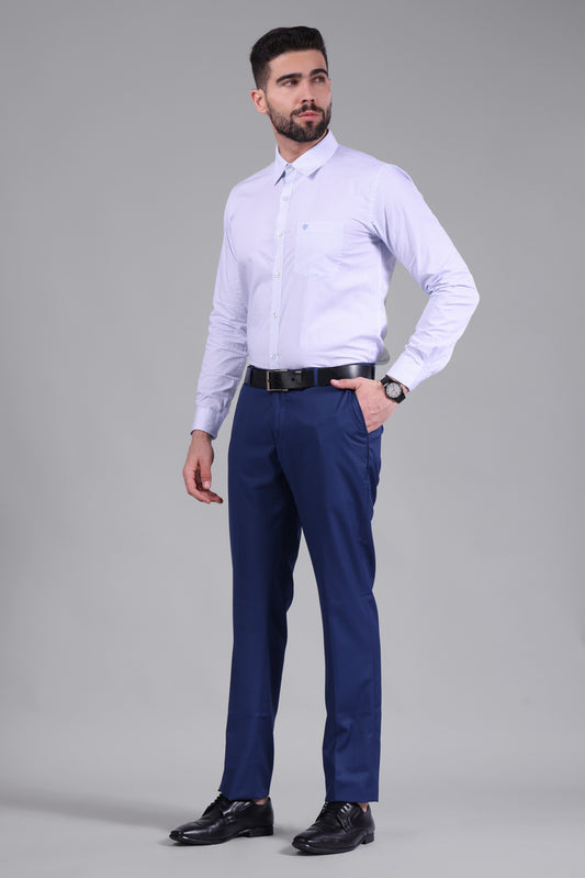Checked White & Blue Cotton Shirt
