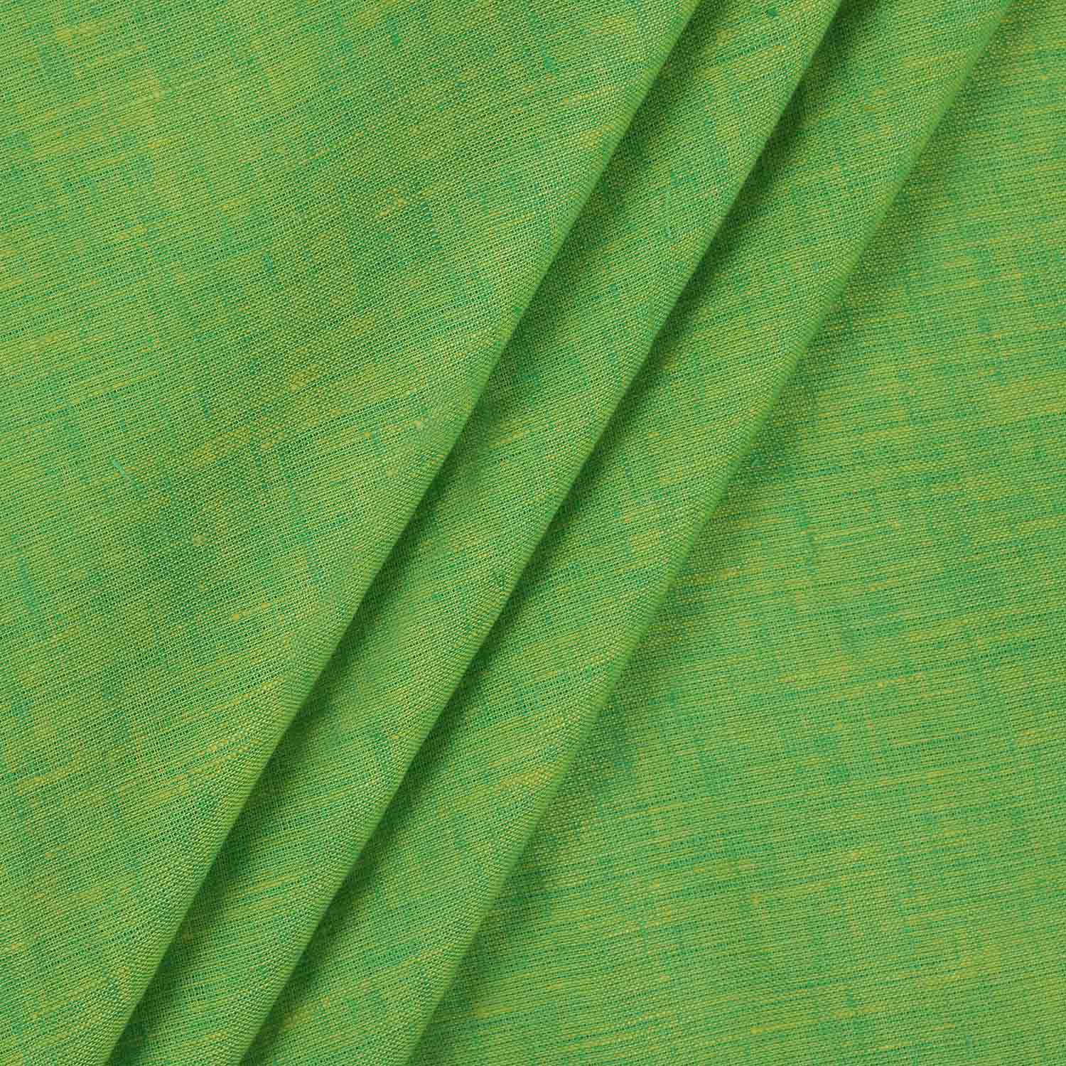 100% Linen, Yarn Dyed, Plain,Pitch Green And Yellow, Men And Women, Unstitched Shirting Or Top Fabric