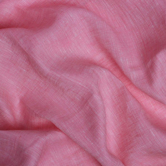 100% Linen, Yarn Dyed, Plain,Baby Pink, Men And Women, Unstitched Shirting Or Top Fabric