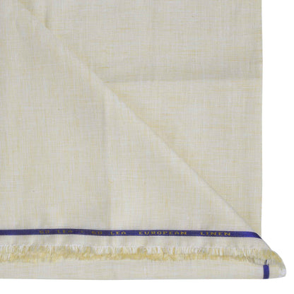 100% Linen, Yarn Dyed, Plain,Light Yellow, Men And Women, Unstitched Shirting Or Top Fabric
