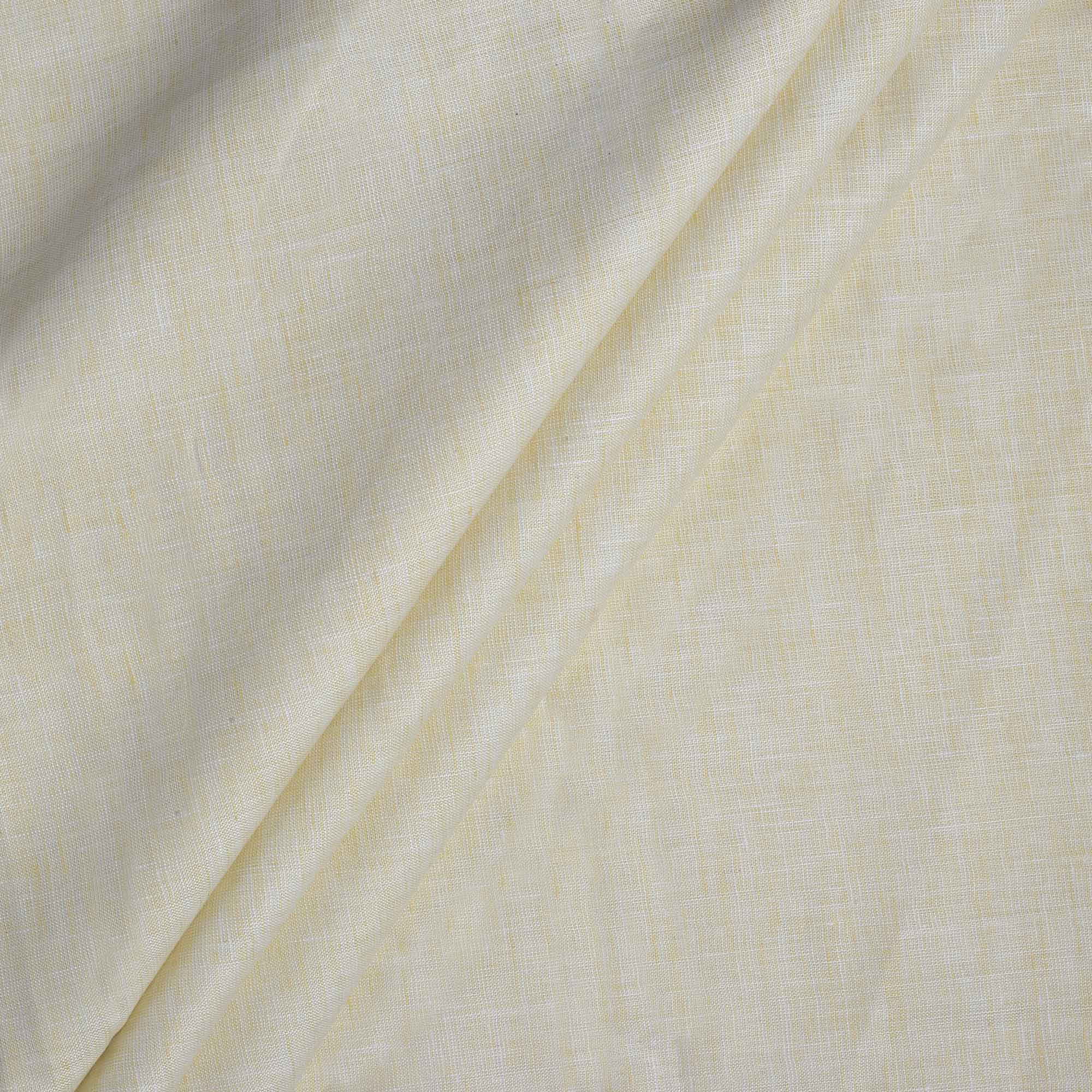 100% Linen, Yarn Dyed, Plain,Light Yellow, Men And Women, Unstitched Shirting Or Top Fabric