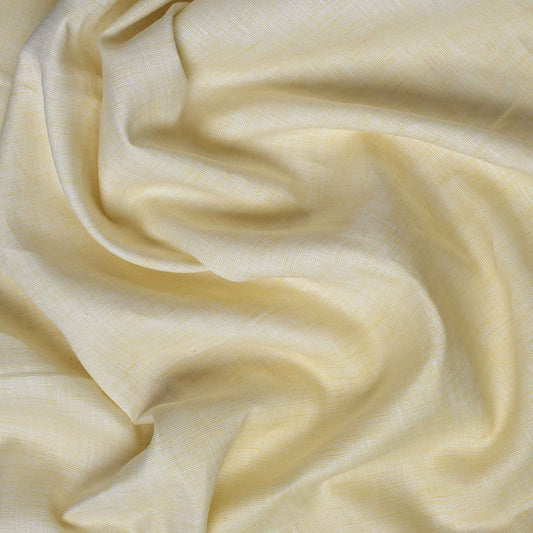 100% Linen, Yarn Dyed, Plain,Light Yellow, Men And Women, Unstitched Shirting Or Top Fabric